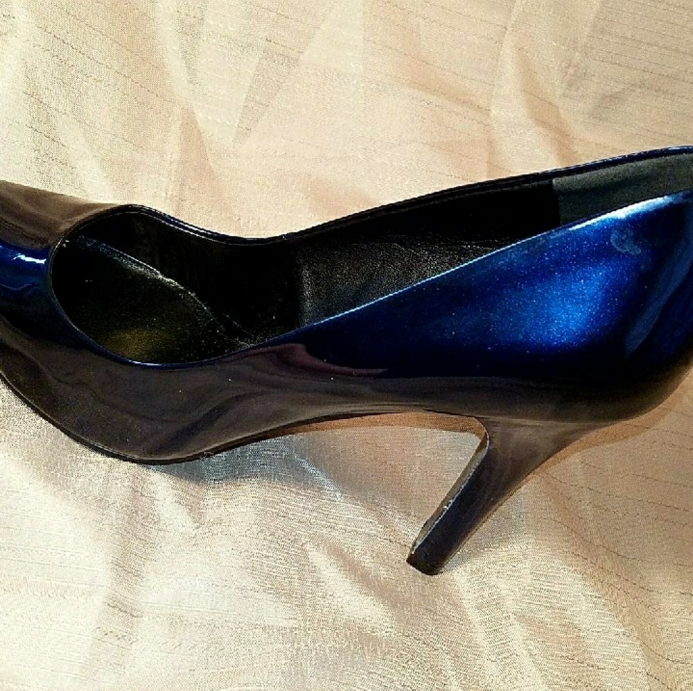 Nine West Metallic Blue Heels