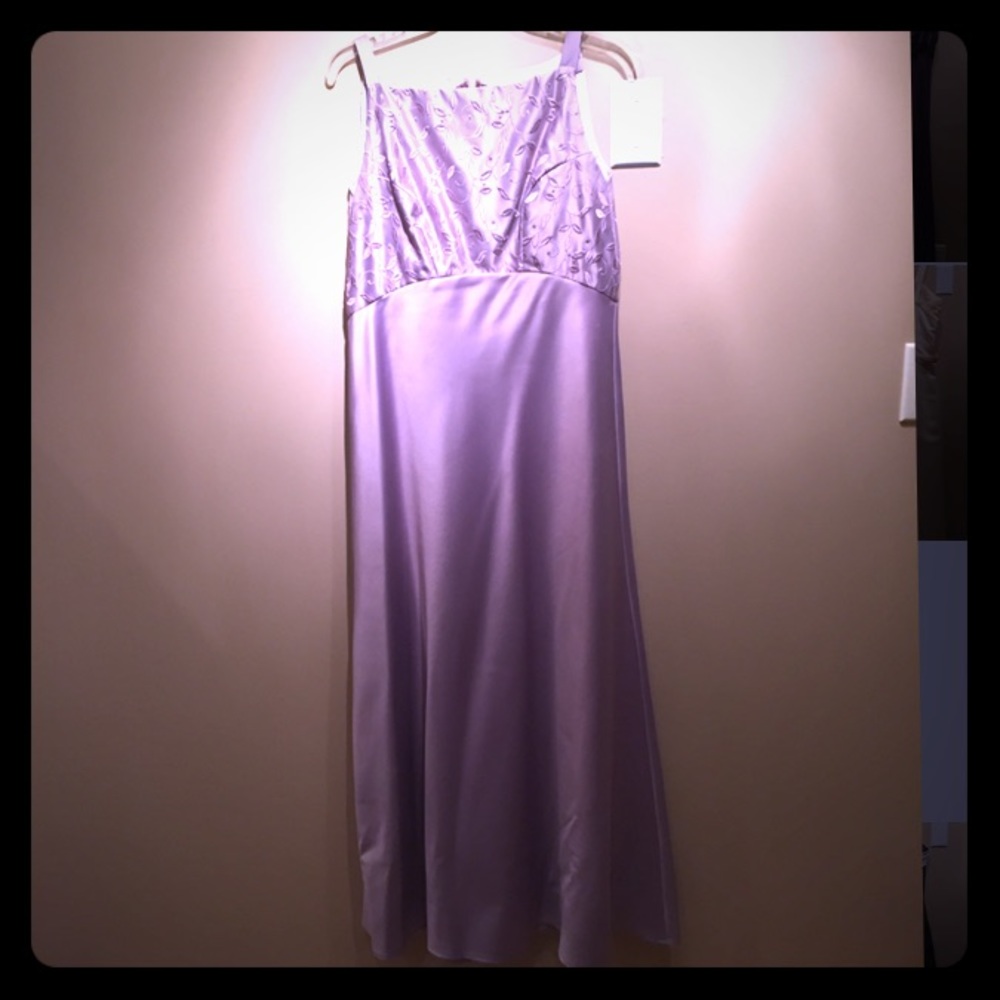 Floor length lavender dress