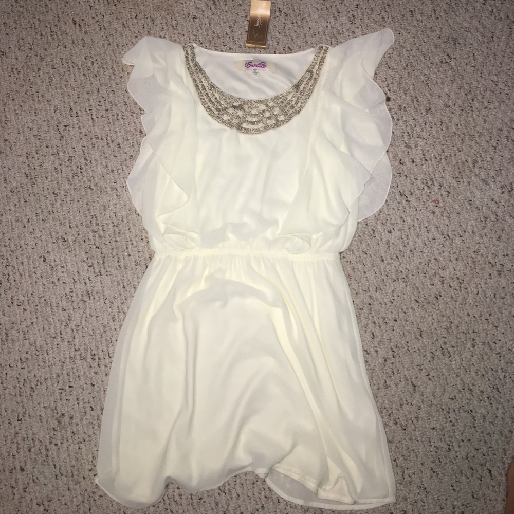 Ivory beaded detail dress