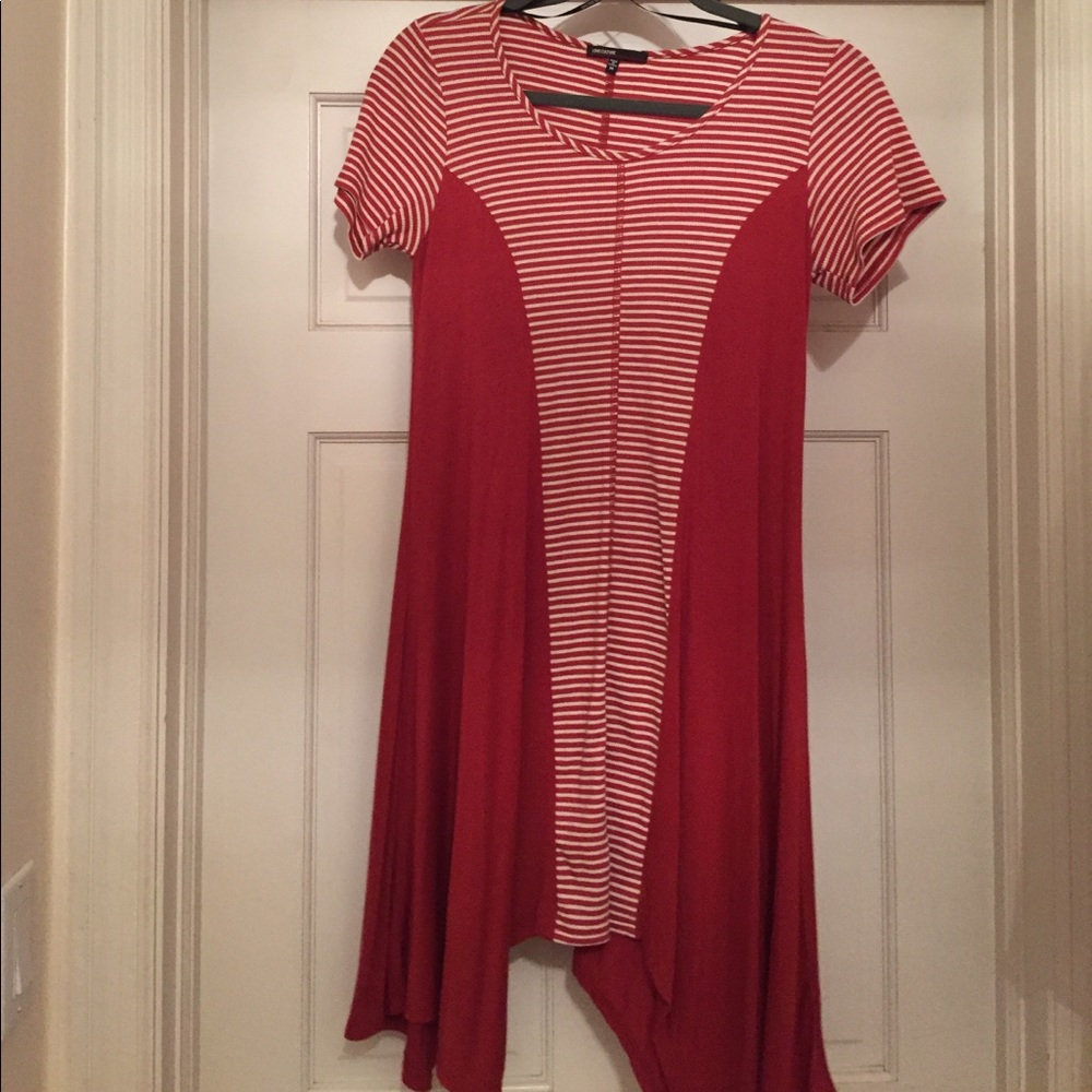 Short Sleeved Ribbed Striped Dress