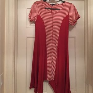 Short Sleeved Ribbed Striped Dress
