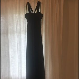 Black silky long Calvin Klein dress