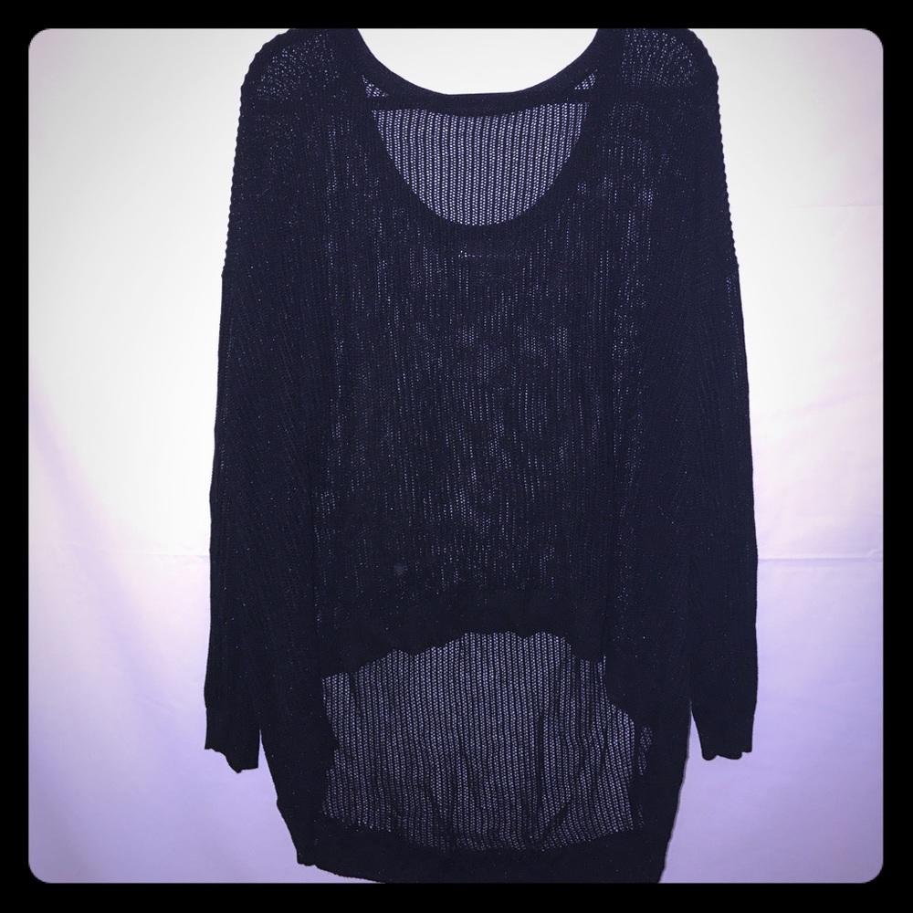 Black sparkly mesh top