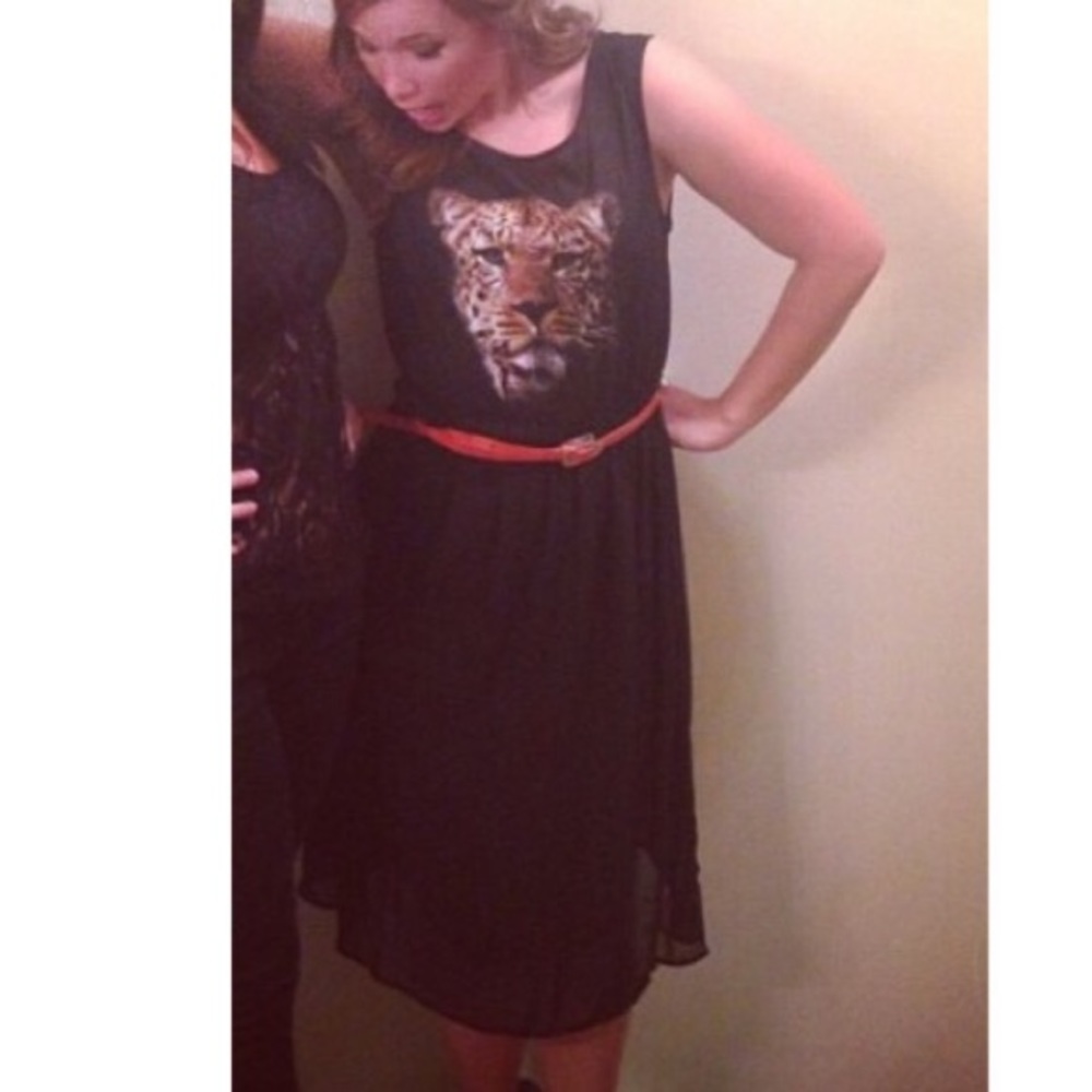 Forever 21 Leopard Black Dress