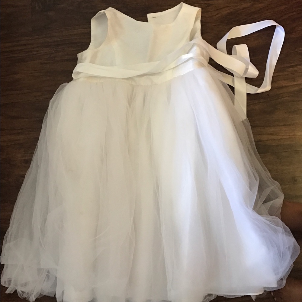 White flower girl dress
