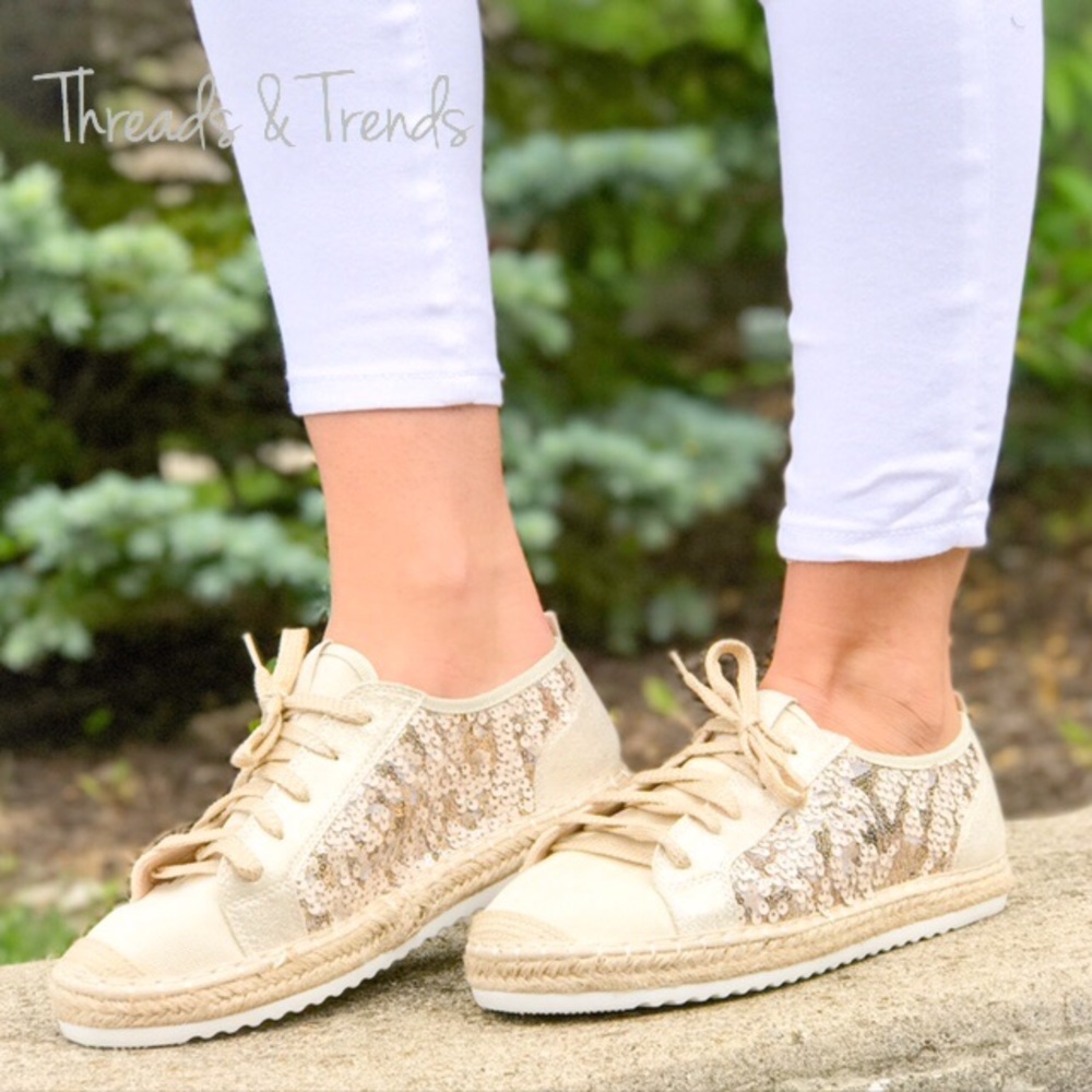🌸 Sequin Espadrille Sneakers