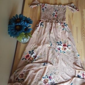 Cold Shoulder, High-Low Floral Dress