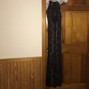 Black lace prom dress