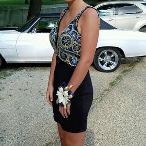 Beaded black homecoming dress