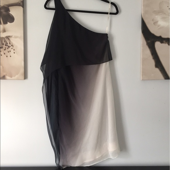 SOLD!!! HALSTON Crinkle Ombre One-Shoulder Dress - Picture 6 of 6