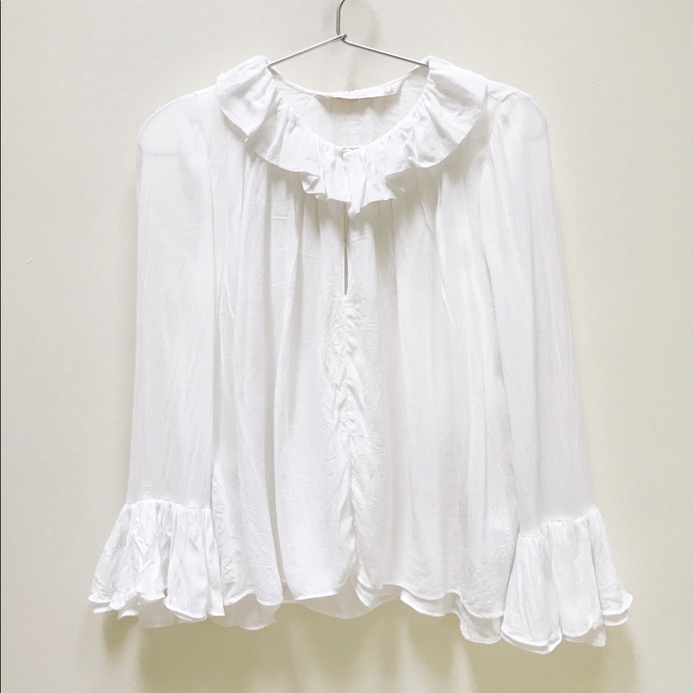 Zara Trafaluc Collection Ruffled Blouse