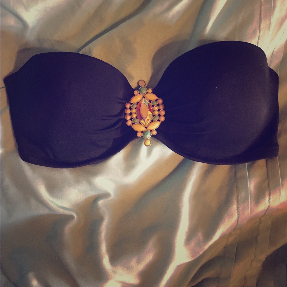 Victoria's Secret black strapless bathing suit top