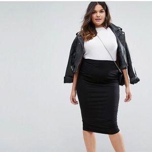 Jersey midi pencil skirt