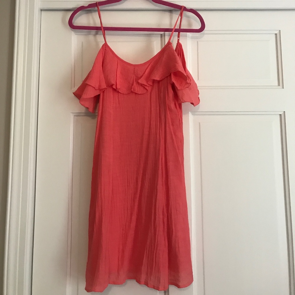 Pink off the shoulder dress