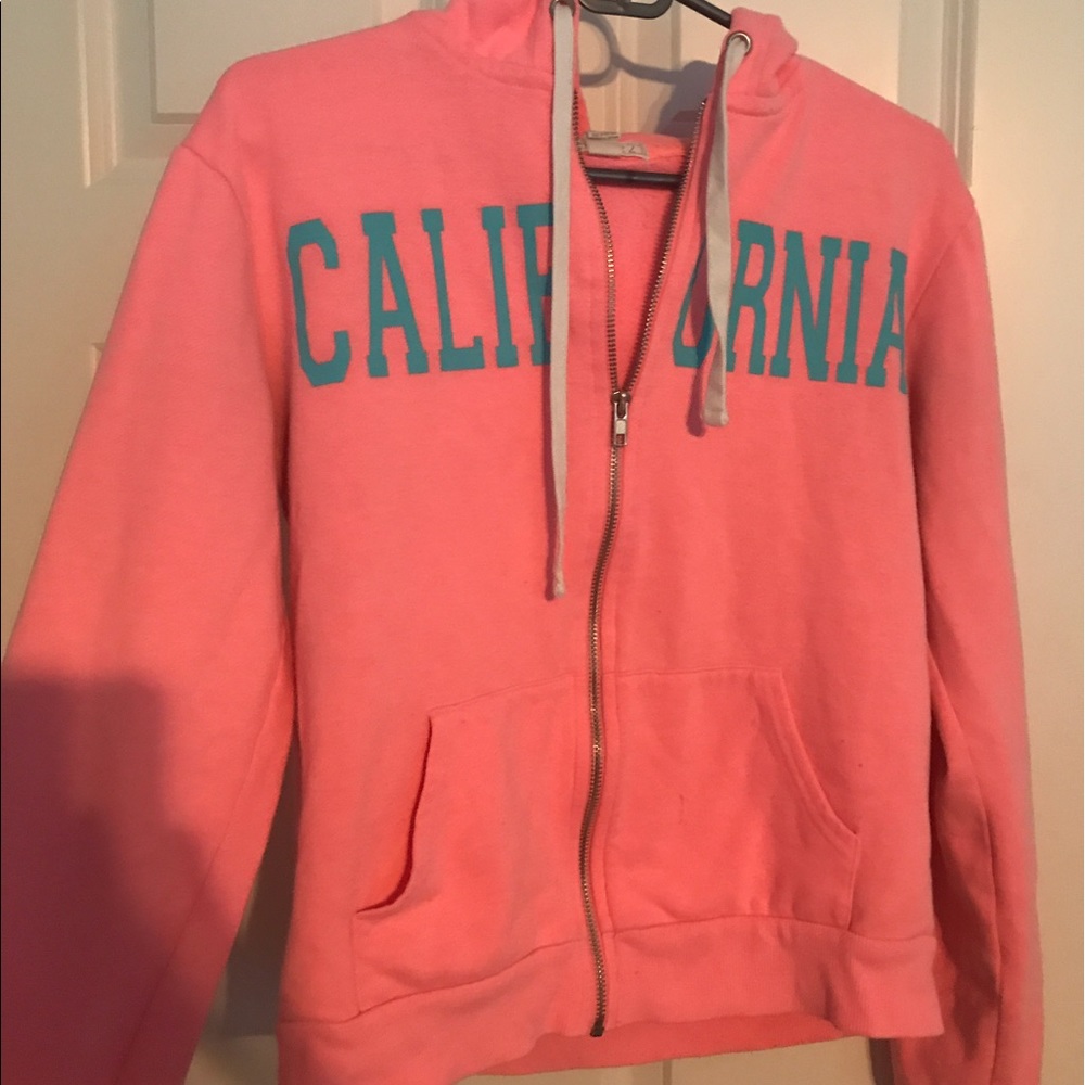 Pink zip up hoodie