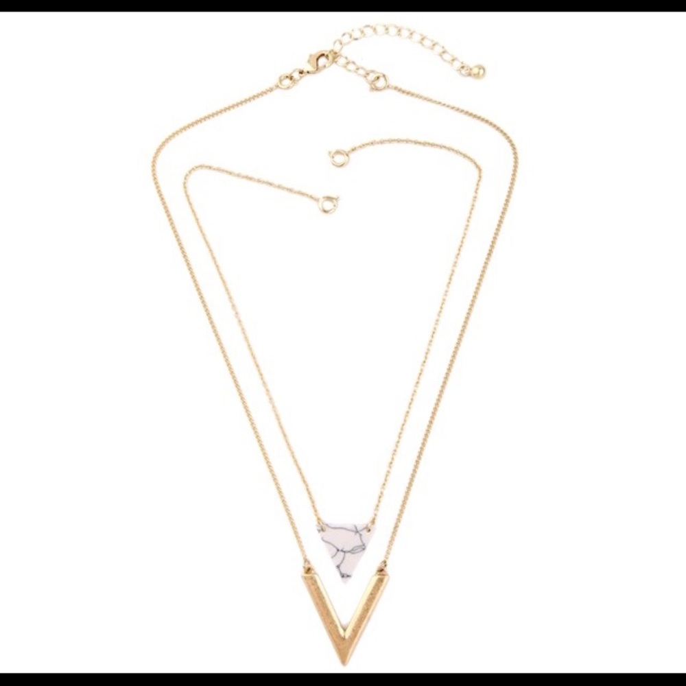 Marble imitation fashion necklace