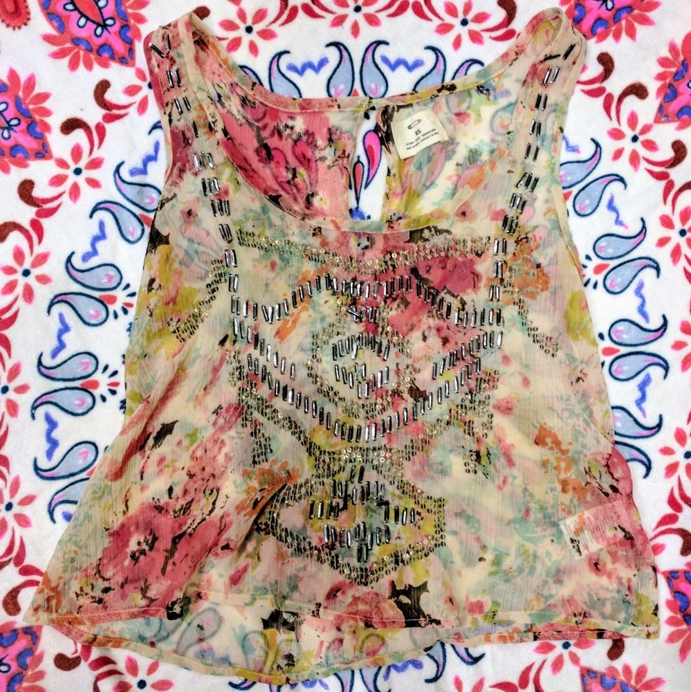 UO floral embellished tank
