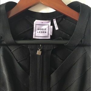 Herve leger black mini with cutouts and zipper