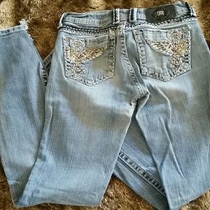 Miss me jeans with cross design pockets