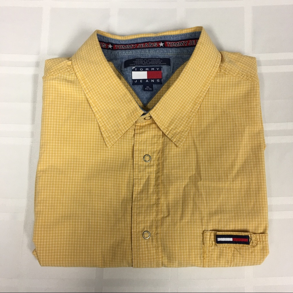 Mens VTG 90s TOMMY HILFIGER Button-Front Shirt XL