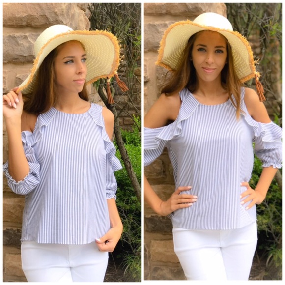 Cold Shoulder Ruffle Top - Picture 4 of 5