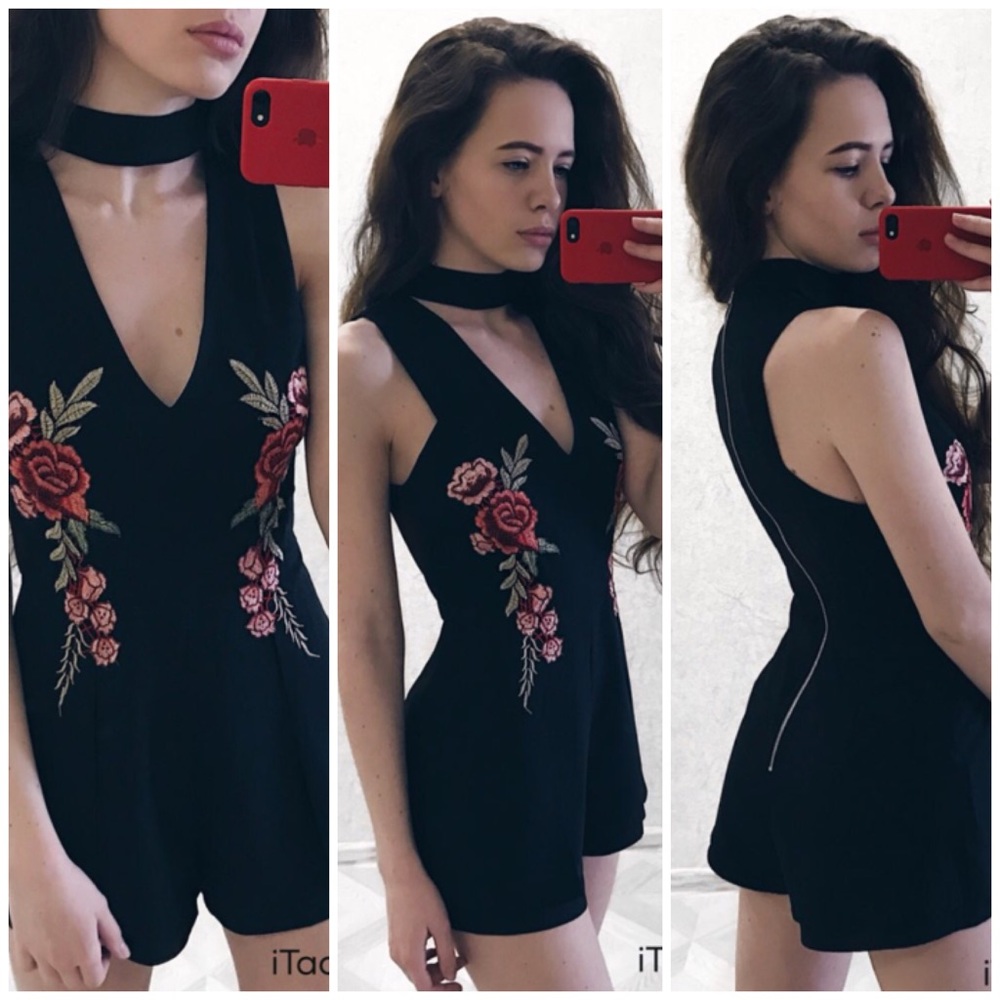 Embroidery Romper Shorts Summer Jumpsuit Dress NWT - Picture 4 of 8