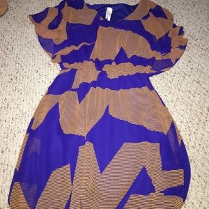 Blue and orange dress