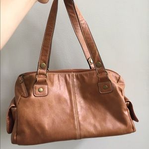 Brown faux leather purse