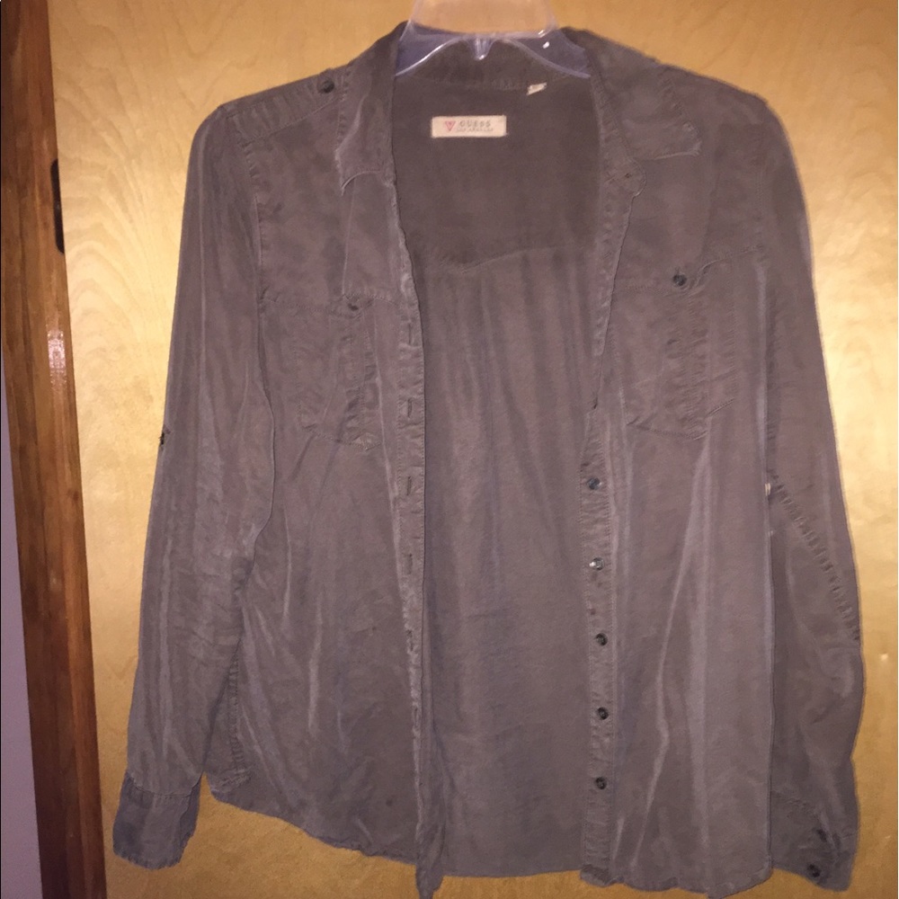 Guess Green Button Up