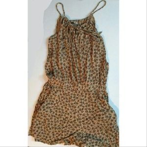 Tan&black flower romper