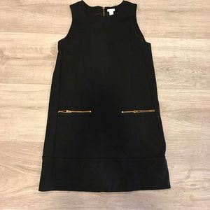 J. Crew Sleeveless Gold Zipper Dress