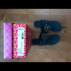 Size 9 Tory Burch Navy Blue Sandals.