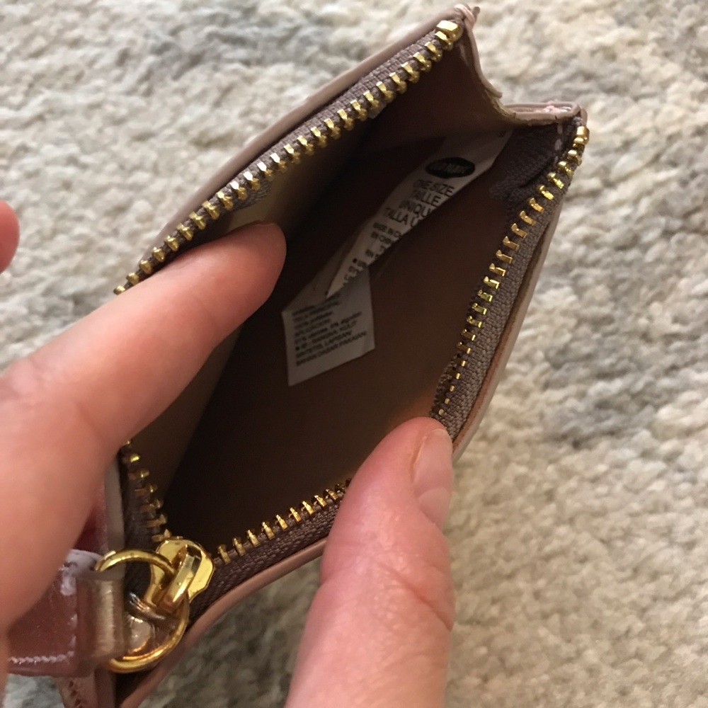 Rose gold synthetic leather zippered coin purse - Picture 4 of 4
