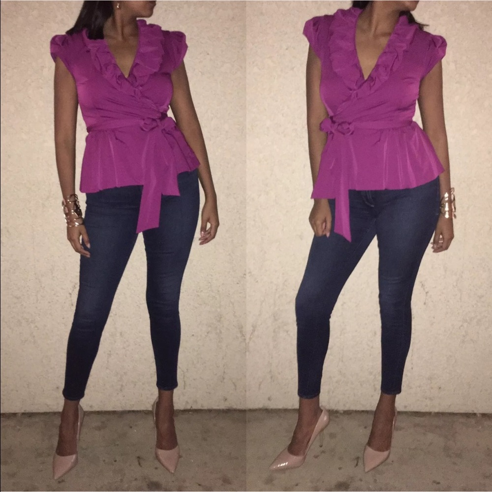 Diane von furstenberg wrap top size 8