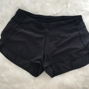 lululemon run speed shorts size 6 black * like new