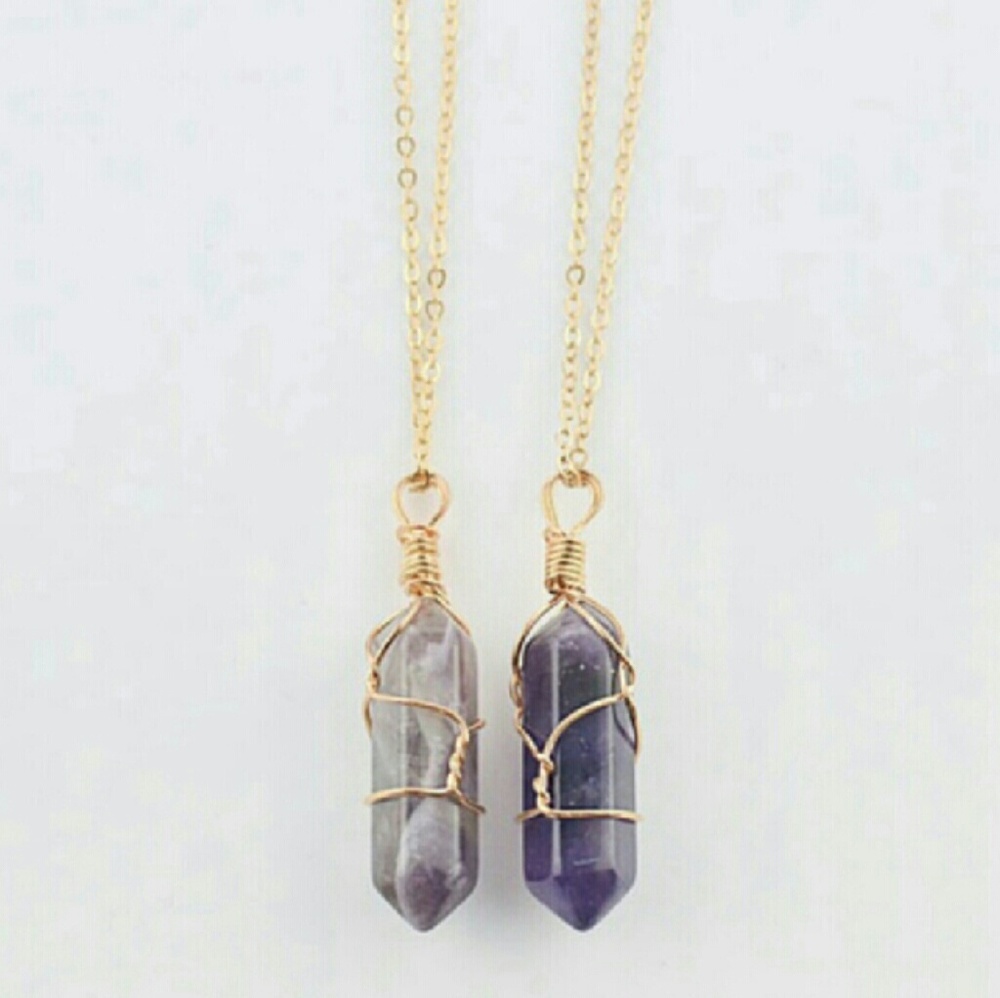 Brand New Gem Pendant Gold Necklace - Picture 3 of 7