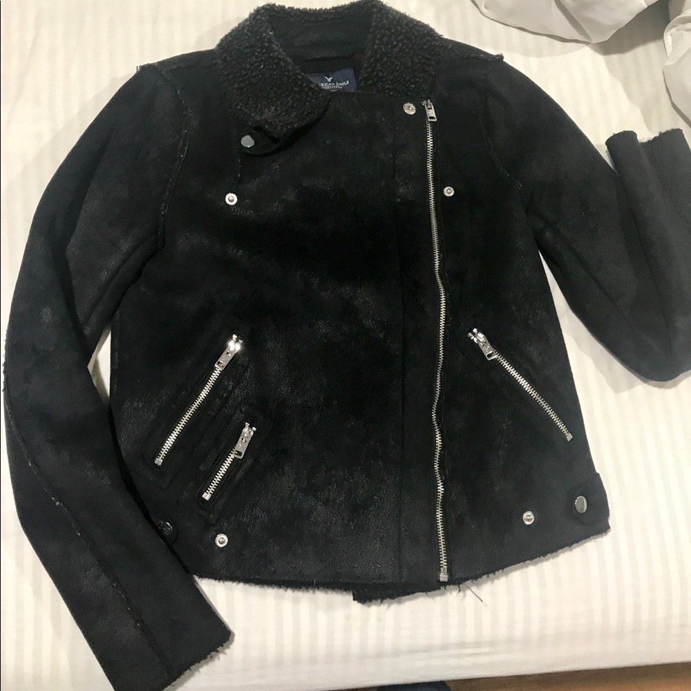 American eagle fur suede jacket
