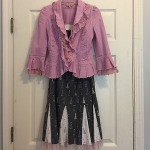 Vintage matching Ruffled Blazer and Dress