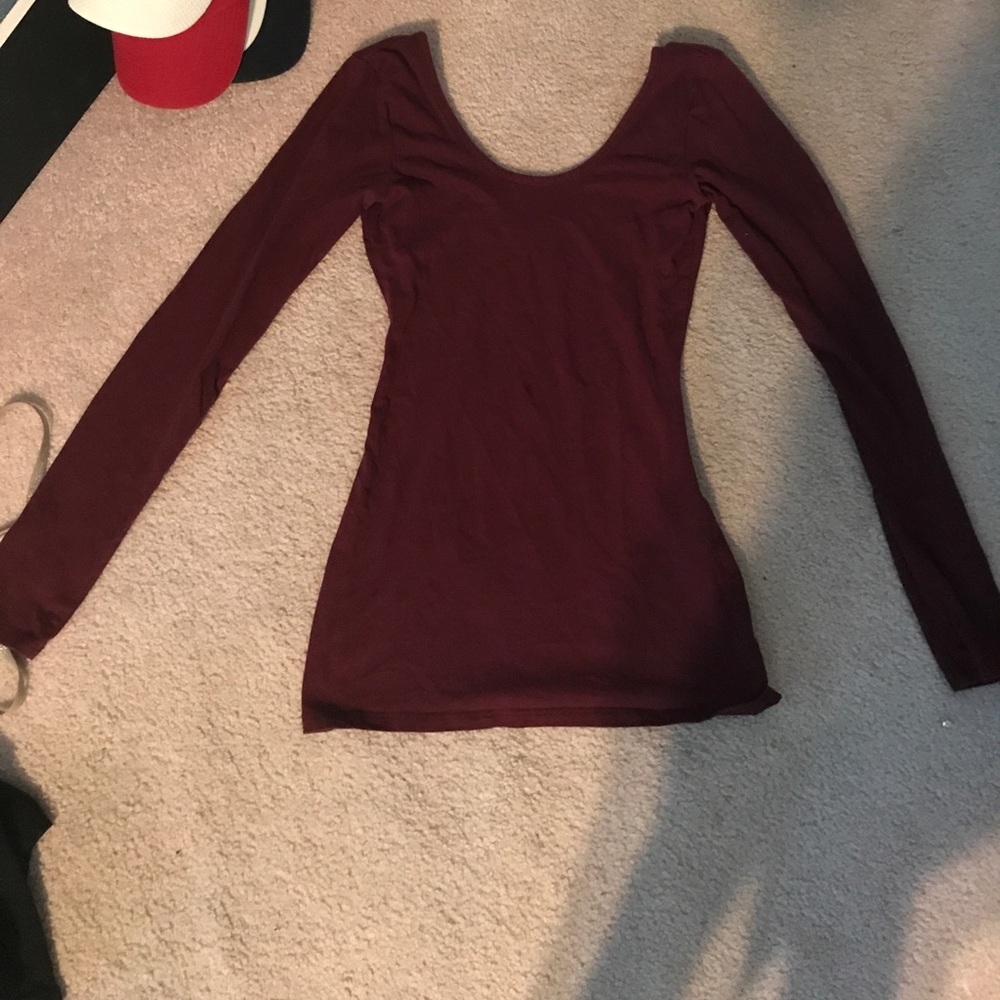 Maroon long sleeve top