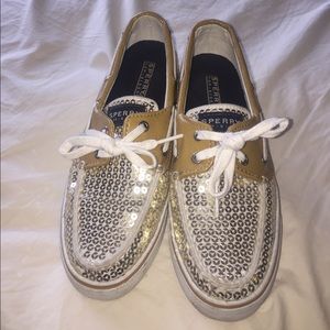 Sperry Top-Sider Gold Sequined Boat Shoes