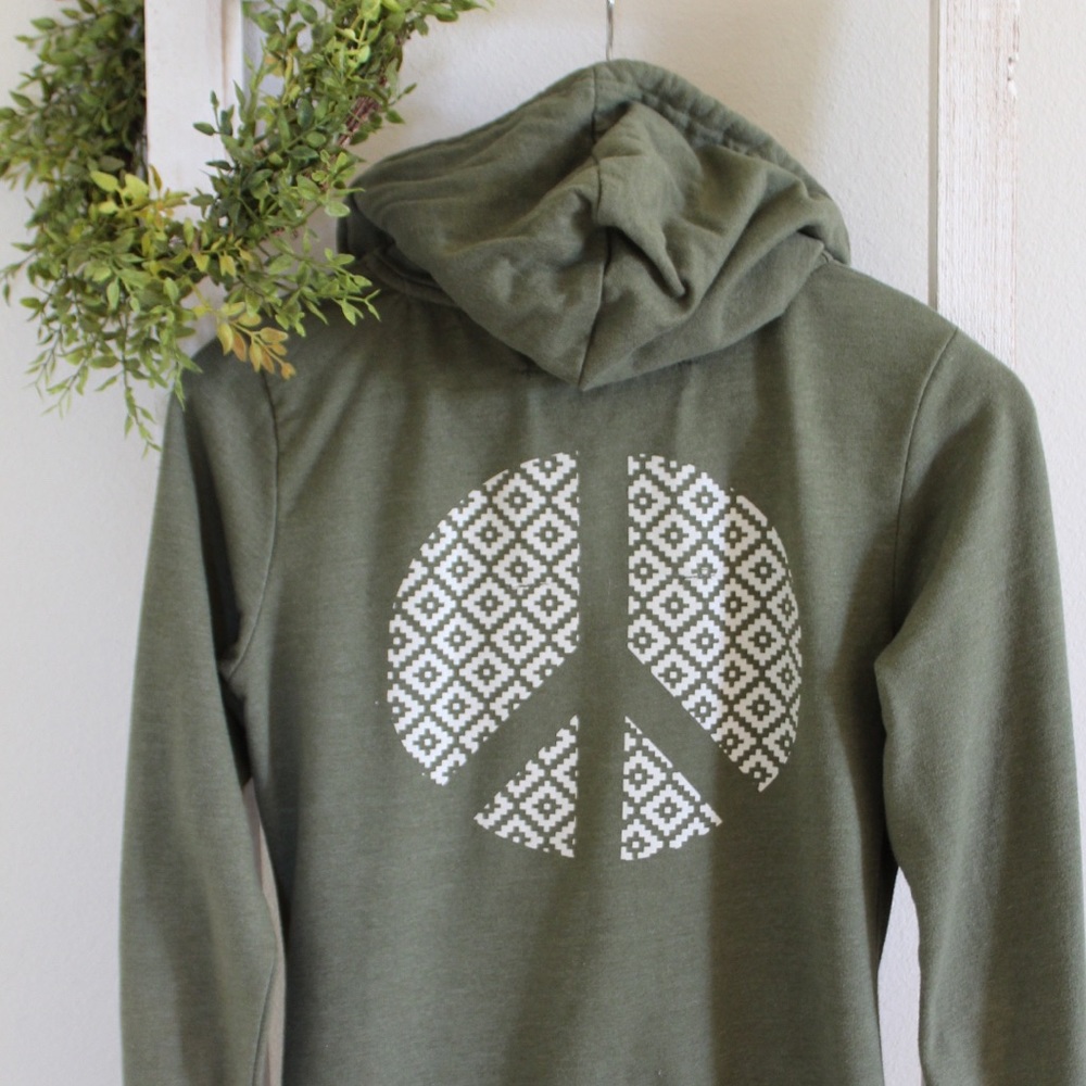 Olive Full-Zip Hooded Jacket with Back Detail