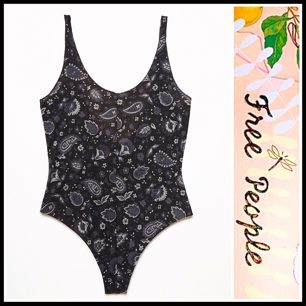❌SOLD❌FREE PEOPLE Boho Print Bodysuit - Picture 3 of 8