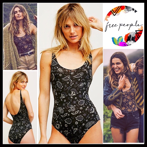 ❌SOLD❌FREE PEOPLE Boho Print Bodysuit - Picture 8 of 8
