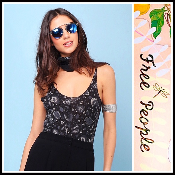 ❌SOLD❌FREE PEOPLE Boho Print Bodysuit - Picture 5 of 8