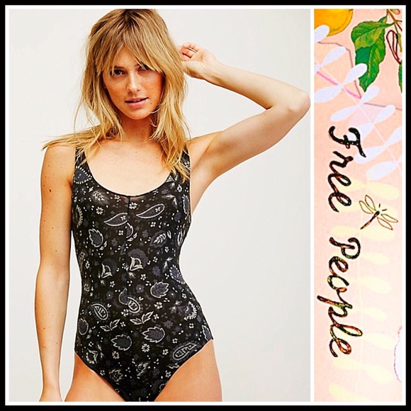 ❌SOLD❌FREE PEOPLE Boho Print Bodysuit - Picture 6 of 8
