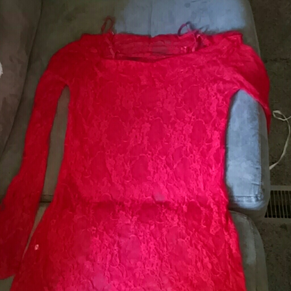 Red lace nightie