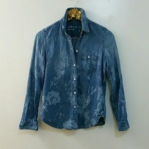 GAP floral chambray shirt