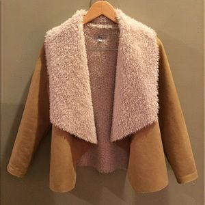 Bass suede and faux fur jacket
