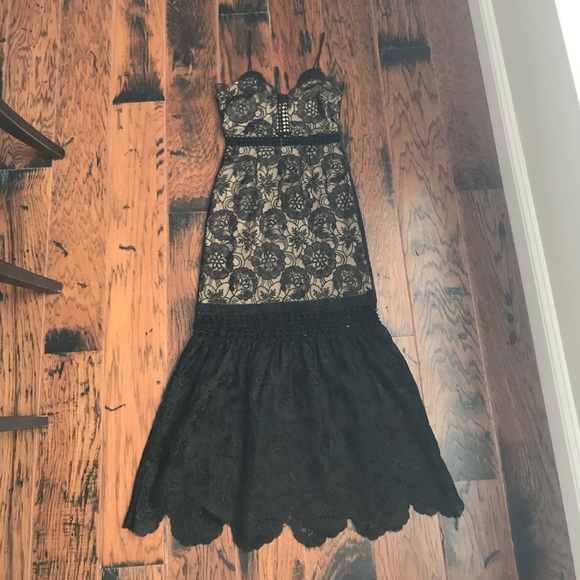 Black Lace Midi Dress - Picture 5 of 6