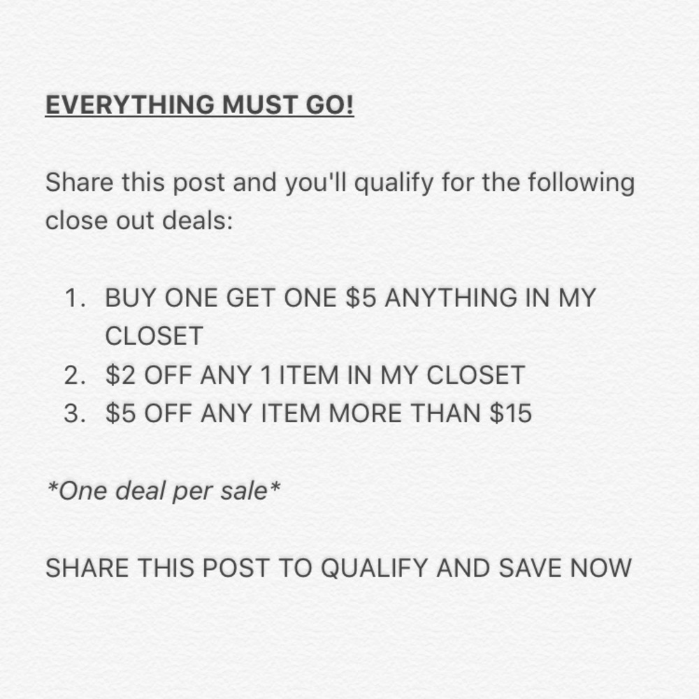 CLOSE OUT DEALS